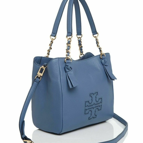 Sold -- Tory Burch Harper Small Satchel 34239 Blue - Picture 4 of 7